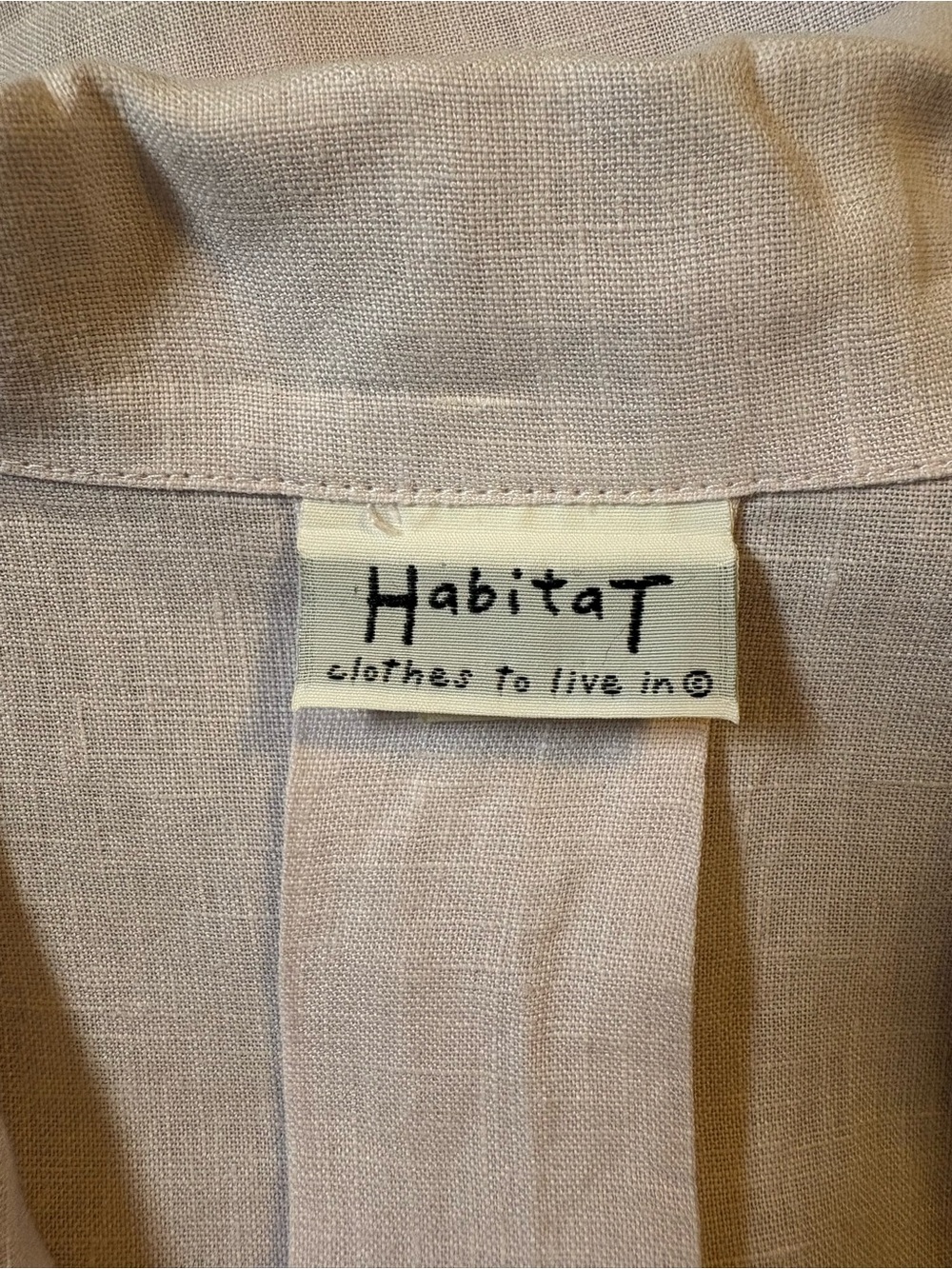 Habitat Clothes to Live on Light Pink Linen Button Front Shirt Size L - Picture 11 of 13